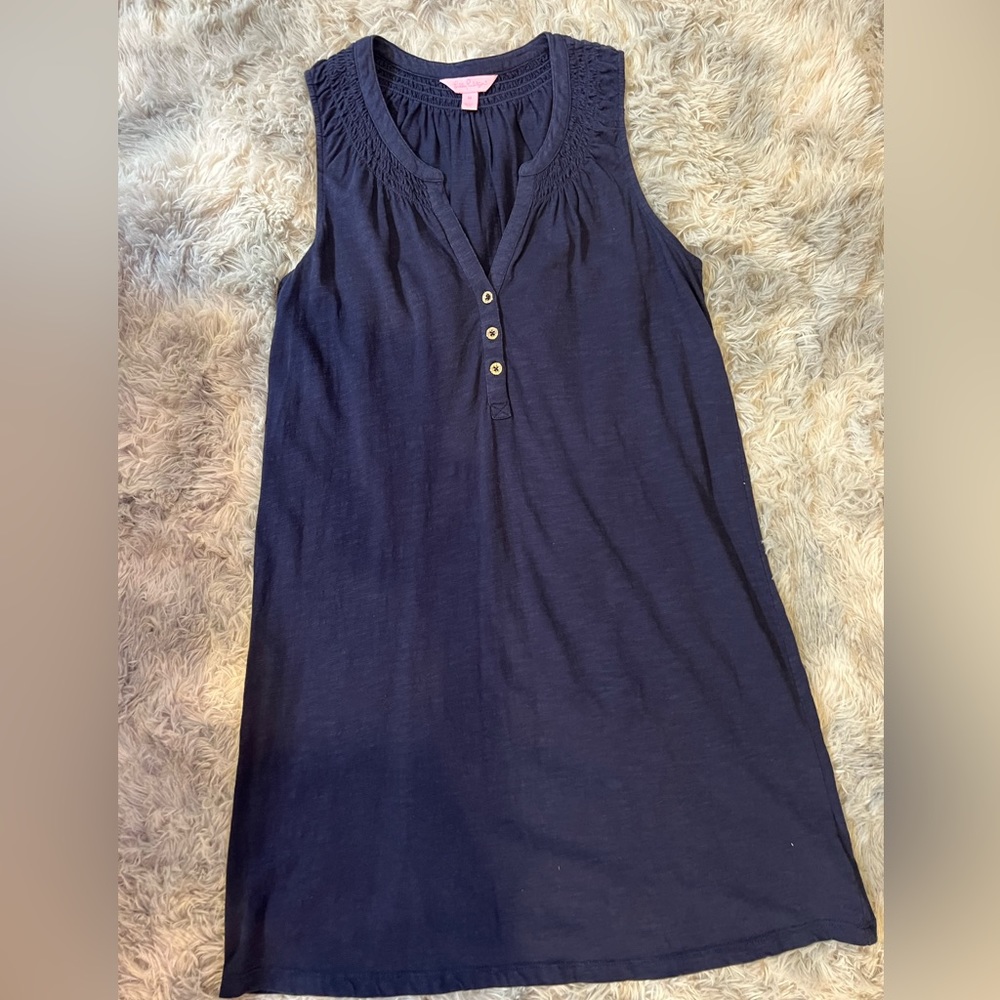 Lilly Pulitzer navy blue cotton dress